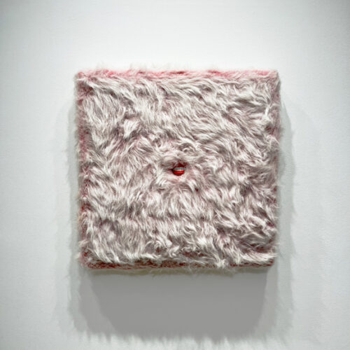 La Bas (Down There), 1996-97, Faux fur and kinetic audio technology, 25 x 25 in.